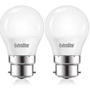 ExtraStar 5W LED Golf Ball Bulb B22 Daylight 6500K (pack of 2) in White White ExtraStar 5W LED Golf Ball Bulb B22 Daylight 6500K (pack of 2) in White White