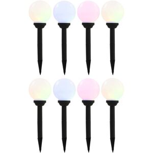 Berkfield Home Outdoor Solar Lamps 8 pcs LED Spherical 15 cm RGB in White White Berkfield Home Outdoor Solar Lamps 8 pcs LED Spherical 15 cm RGB in White White