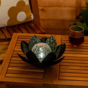ValueLights Waterlily Solar Powered Outdoor Lotus Flower Decoration Garden Light in Black Black ValueLights Waterlily Solar Powered Outdoor Lotus Flower Decoration Garden Light in Black Black