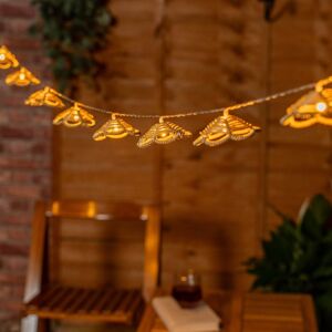 ValueLights Rattan Flower 10 x Battery Operated Outdoor Garden String Lights in Light Brown Light Brown ValueLights Rattan Flower 10 x Battery Operated Outdoor Garden String Lights in Light Brown Light Brown