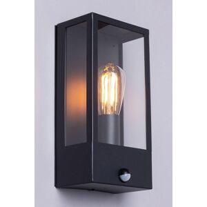 BHS Lighting Wallace Outdoor Wall Light with Sensor in Black Black BHS Lighting Wallace Outdoor Wall Light with Sensor in Black Black