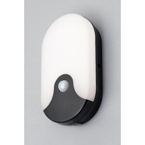 BHS Lighting Swona Oval Outdoor Wall Light with Sensor in Black Black BHS Lighting Swona Oval Outdoor Wall Light with Sensor in Black Black