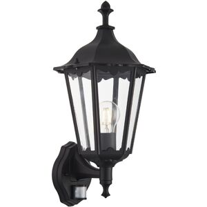 Loops IP44 Outdoor PIR Light Matt Black & Glass Traditional Wall Lantern Porch Motion Black Loops IP44 Outdoor PIR Light Matt Black & Glass Traditional Wall Lantern Porch Motion Black