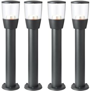 Loops 4 PACK Outdoor Post Bollard Light Anthracite 0.5m LED Driveway Foot Path Lamp Multicolor Loops 4 PACK Outdoor Post Bollard Light Anthracite 0.5m LED Driveway Foot Path Lamp Multicolor