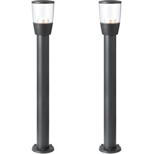 Loops 2 PACK Outdoor Post Bollard Light Anthracite 1m LED Garden Driveway Path Lamp Multicolor Loops 2 PACK Outdoor Post Bollard Light Anthracite 1m LED Garden Driveway Path Lamp Multicolor