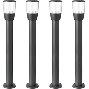 Loops 4 PACK Outdoor Post Bollard Light Anthracite 1m LED Garden Driveway Path Lamp Multicolor Loops 4 PACK Outdoor Post Bollard Light Anthracite 1m LED Garden Driveway Path Lamp Multicolor