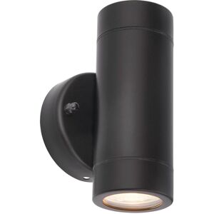 Loops Up & Down Twin Outdoor IP44 Wall Light - 2 x 7W GU10 LED - Matt Black & Glass Black Loops Up & Down Twin Outdoor IP44 Wall Light - 2 x 7W GU10 LED - Matt Black & Glass Black