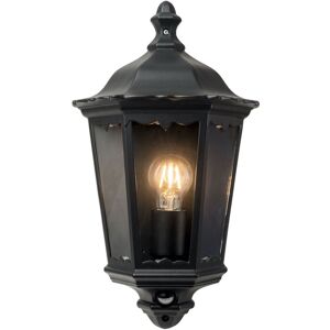 First Choice Lighting Sienna - Black with Clear Glass IP44 Outdoor Half Lantern Wall Light with PIR Motion Sensor Black First Choice Lighting Sienna - Black with Clear Glass IP44 Outdoor Half Lantern Wall Light with PIR Motion Sensor Black