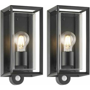 First Choice Lighting Set of 2 Brandon - Black Motion Sensor Outdoor Wall Lights Black First Choice Lighting Set of 2 Brandon - Black Motion Sensor Outdoor Wall Lights Black
