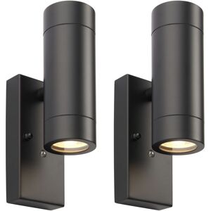 First Choice Lighting Set of 2 Blaze - Black Outdoor Up Down Photocell Sensor Wall Lights Black First Choice Lighting Set of 2 Blaze - Black Outdoor Up Down Photocell Sensor Wall Lights Black