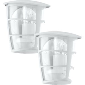 Loops G01576X2 White Lantern Wall Light - Outdoor Wall Light Loops G01576X2 White Lantern Wall Light - Outdoor Wall Light