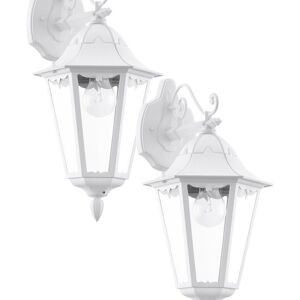 Loops 2 PACK IP44 Outdoor Wall Light White Traditional Lantern 60W E27 Porch Lamp White Loops 2 PACK IP44 Outdoor Wall Light White Traditional Lantern 60W E27 Porch Lamp White
