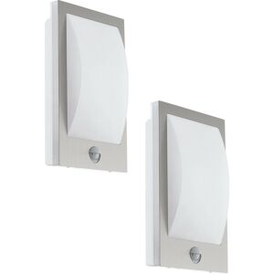 Loops 2 Pack IP44 Outdoor Wall Light & PIR Sensor Stainless Steel White - Wall Light Loops 2 Pack IP44 Outdoor Wall Light & PIR Sensor Stainless Steel White - Wall Light