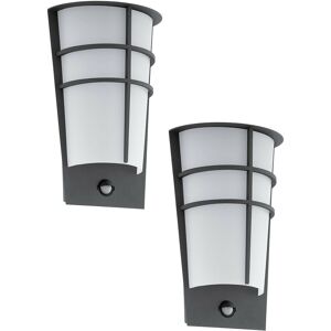 Loops 2 PACK IP44 Outdoor Wall Light & PIR Sensor Anthracite Steel 2.5W LED in Metallics Metallics Loops 2 PACK IP44 Outdoor Wall Light & PIR Sensor Anthracite Steel 2.5W LED in Metallics Metallics
