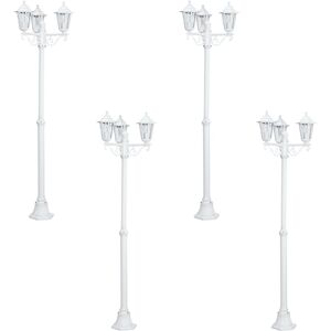 Loops LED Outdoor Bollard Light 3-Arm White Aluminium - Pathway Lamp 4 Pack Loops LED Outdoor Bollard Light 3-Arm White Aluminium - Pathway Lamp 4 Pack