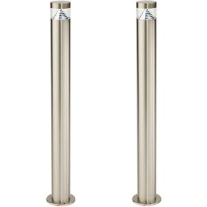 Loops 2 PACK Stepped Outdoor Bollard Light - 3.3W LED - 800mm Height - Stainless Steel in Metallics Metallics Loops 2 PACK Stepped Outdoor Bollard Light - 3.3W LED - 800mm Height - Stainless Steel in Metallics Metallics