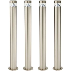 Loops 4 PACK Stepped Outdoor Bollard Light - 3.3W LED - 800mm Height - Stainless Steel in Metallics Metallics Loops 4 PACK Stepped Outdoor Bollard Light - 3.3W LED - 800mm Height - Stainless Steel in Metallics Metallics