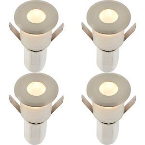 Loops 4 PACK Recessed Decking IP67 Guide Light - 1.2W Warm White LED - Satin Nickel in Metallics Metallics Loops 4 PACK Recessed Decking IP67 Guide Light - 1.2W Warm White LED - Satin Nickel in Metallics Metallics