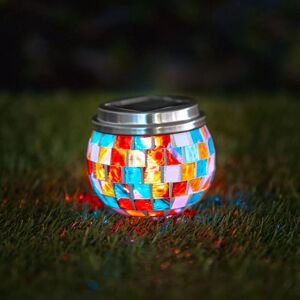 Marco Paul Solar Mosaic Glass Lantern LED Table Top Lighting Outdoor Wedding Decorative Multicolor Marco Paul Solar Mosaic Glass Lantern LED Table Top Lighting Outdoor Wedding Decorative Multicolor