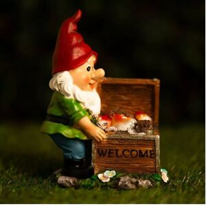 Marco Paul Solar Light Gnome Garden Ornament LED Welcome Chest Multicolor Marco Paul Solar Light Gnome Garden Ornament LED Welcome Chest Multicolor