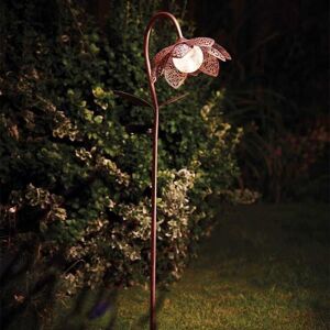 Marco Paul 90cm Bronze Crackle Glass Silhouette Flower Solar Stake Light in Copper Copper Marco Paul 90cm Bronze Crackle Glass Silhouette Flower Solar Stake Light in Copper Copper
