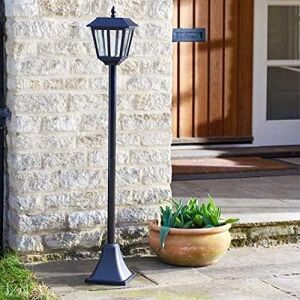 Marco Paul 1.3m Black Steel Solar Powered Victorian Style Lamp Post Black Marco Paul 1.3m Black Steel Solar Powered Victorian Style Lamp Post Black