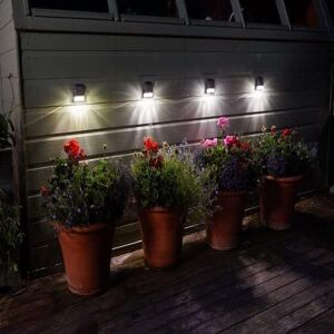 Marco Paul 8 Pack of White LED Solar Garden Lights Wall Mounted 7cm in Black Black Marco Paul 8 Pack of White LED Solar Garden Lights Wall Mounted 7cm in Black Black
