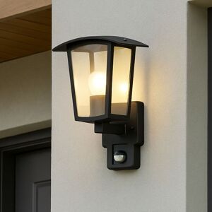 CGC Lighting Black E27 Outdoor Wall Light Lantern Clear Diffuser IP44 with PIR Motion Sensor Black CGC Lighting Black E27 Outdoor Wall Light Lantern Clear Diffuser IP44 with PIR Motion Sensor Black