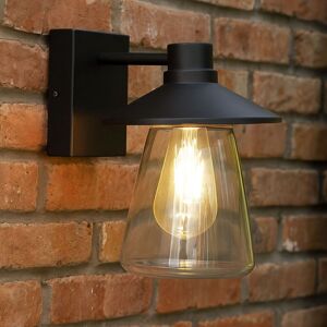 CGC Lighting Chester Black Outdoor Wall Light Lantern with Bell Shape Clear Glass Diffuser E27 IP54 Black CGC Lighting Chester Black Outdoor Wall Light Lantern with Bell Shape Clear Glass Diffuser E27 IP54 Black