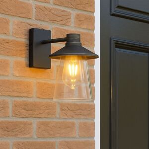 CGC Lighting Chester Antique Bronze Outdoor Wall Light Lantern with Bell Shape Clear Glass Diffuser E27 IP54 in Light Bronze Light Bronze CGC Lighting Chester Antique Bronze Outdoor Wall Light Lantern with Bell Shape Clear Glass Diffuser E27 IP54 in Light Bronze Light Bronze