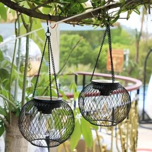 Garden Greatness Set of 2 Hanging Solar Cage Lights - Outdoor Decor in Black Size: 1 Pack Black 1 Pack Garden Greatness Set of 2 Hanging Solar Cage Lights - Outdoor Decor in Black Size: 1 Pack Black 1 Pack