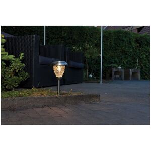 Luxform Saint Etienne Solar LED Spike Light in Silver Silver Luxform Saint Etienne Solar LED Spike Light in Silver Silver