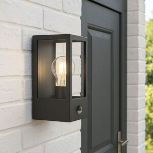 CGC Lighting Marina Black E27 Outdoor PIR Motion Sensor Wall Light Box Lantern Clear Diffuser IP44 Black CGC Lighting Marina Black E27 Outdoor PIR Motion Sensor Wall Light Box Lantern Clear Diffuser IP44 Black