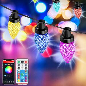 ExtraStar 6M LED Outdoor Smart Garden Solar String Lights Festoon Lights with 15 Bulbs RGB Remote Control/APP Control Multicolor ExtraStar 6M LED Outdoor Smart Garden Solar String Lights Festoon Lights with 15 Bulbs RGB Remote Control/APP Control Multicolor