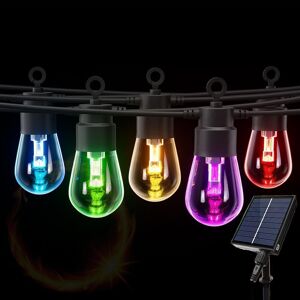 ExtraStar 6M LED Outdoor Smart Garden Solar String Lights Festoon Lights with 15 Bulbs RGB Remote Control/APP Control Multicolor ExtraStar 6M LED Outdoor Smart Garden Solar String Lights Festoon Lights with 15 Bulbs RGB Remote Control/APP Control Multicolor
