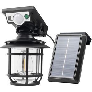 ExtraStar 3W LED Solar Sensor Cylinder Wall Lantern Light (Portable Solar Panel) in Black Black ExtraStar 3W LED Solar Sensor Cylinder Wall Lantern Light (Portable Solar Panel) in Black Black