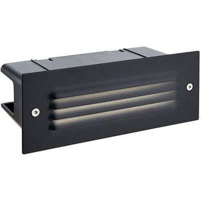 Netlighting Seina Integrated LED Outdoor Recessed Wall Light Textured Black Frosted IP44 Black Netlighting Seina Integrated LED Outdoor Recessed Wall Light Textured Black Frosted IP44 Black