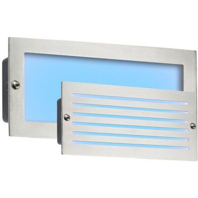 Netlighting Blue LED Recessed Brick Light Brushed Steel Fascia 230V IP54 5W in Grey Grey Netlighting Blue LED Recessed Brick Light Brushed Steel Fascia 230V IP54 5W in Grey Grey