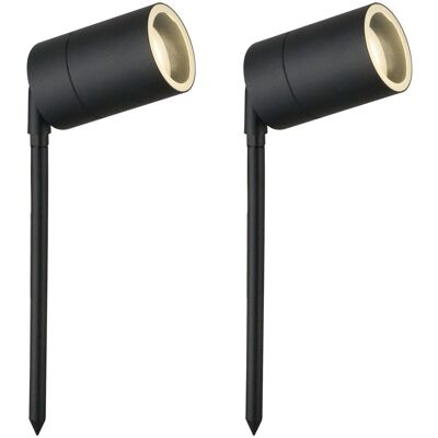 First Choice Lighting Set of 2 Blaze - Black Outdoor Spike Lights Black First Choice Lighting Set of 2 Blaze - Black Outdoor Spike Lights Black
