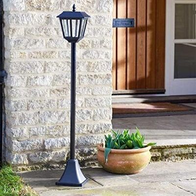 Marco Paul 1.3m Black Steel Solar Powered Victorian Style Lamp Post Black Marco Paul 1.3m Black Steel Solar Powered Victorian Style Lamp Post Black