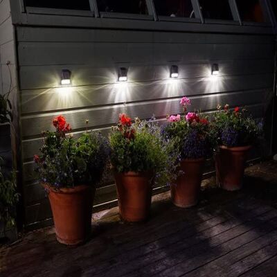 Marco Paul 4pc White LED Solar Garden Lights - Waterproof Solar Bright Lamps in Black Black Marco Paul 4pc White LED Solar Garden Lights - Waterproof Solar Bright Lamps in Black Black