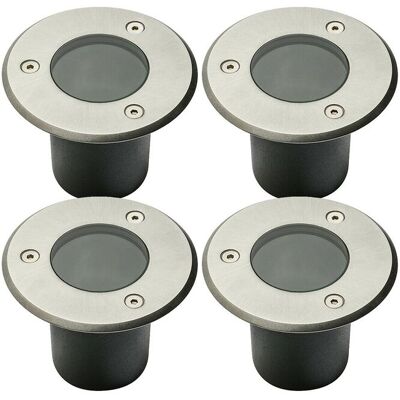 CGC Lighting 'Nola' Four Round Small Stainless Steel Inground Or Decking Lights in Silver Silver CGC Lighting 'Nola' Four Round Small Stainless Steel Inground Or Decking Lights in Silver Silver