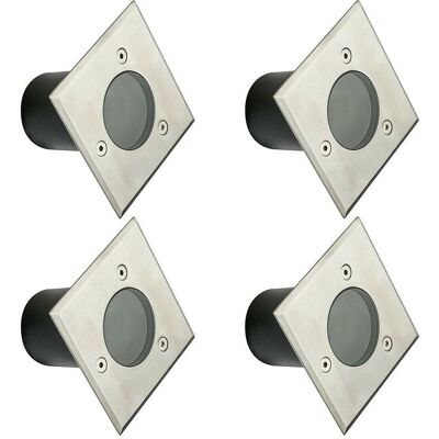CGC Lighting Myah Four Square Small Stainless Steel Inground Or Decking Lights in Metallics Metallics CGC Lighting Myah Four Square Small Stainless Steel Inground Or Decking Lights in Metallics Metallics