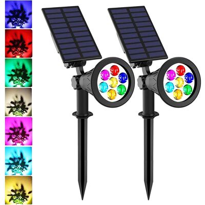 ENER-J 7W Solar Spike Garden Light, 1800 mAh battery, 5.5V 1.5W Solar Panel, IP44, RGB (Pack of 2) in White Size: 25 cm diameter x 19 cm high White 25 cm diameter x 19 cm high ENER-J 7W Solar Spike Garden Light, 1800 mAh battery, 5.5V 1.5W Solar Panel, IP44, RGB (Pack of 2) in White Size: 25 cm diameter x 19 cm high White 25 cm diameter x 19 cm high