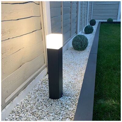 CGC Lighting - Amara - Dark Grey White - Square - Post Light CGC Lighting - Amara - Dark Grey White - Square - Post Light