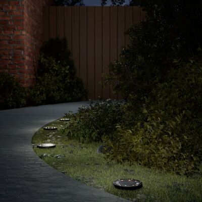 Berkfield Home Solar Ground Lights with Ground Spikes Outdoor 4 pcs Warm White in Black Black Berkfield Home Solar Ground Lights with Ground Spikes Outdoor 4 pcs Warm White in Black Black