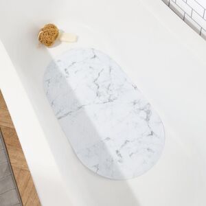 OHS Marble PVC Non Slip Quick Dry Bath Shower Mat in White White OHS Marble PVC Non Slip Quick Dry Bath Shower Mat in White White