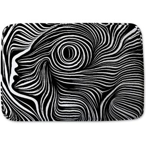 Benjamin Tate Design woodcut style on the subject of human soul Designer Bathmat in Black Black Benjamin Tate Design woodcut style on the subject of human soul Designer Bathmat in Black Black