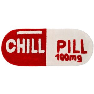 Mooky Mats Chill Pill Bath Runner - Long Bath Mat Rug in Red Red Mooky Mats Chill Pill Bath Runner - Long Bath Mat Rug in Red Red