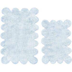 Allure Bath Fashions Two Piece Scallop Bath Mat Set - 100% Cotton Scalloped Bathroom Rugs in Baby Blue Baby Blue Allure Bath Fashions Two Piece Scallop Bath Mat Set - 100% Cotton Scalloped Bathroom Rugs in Baby Blue Baby Blue